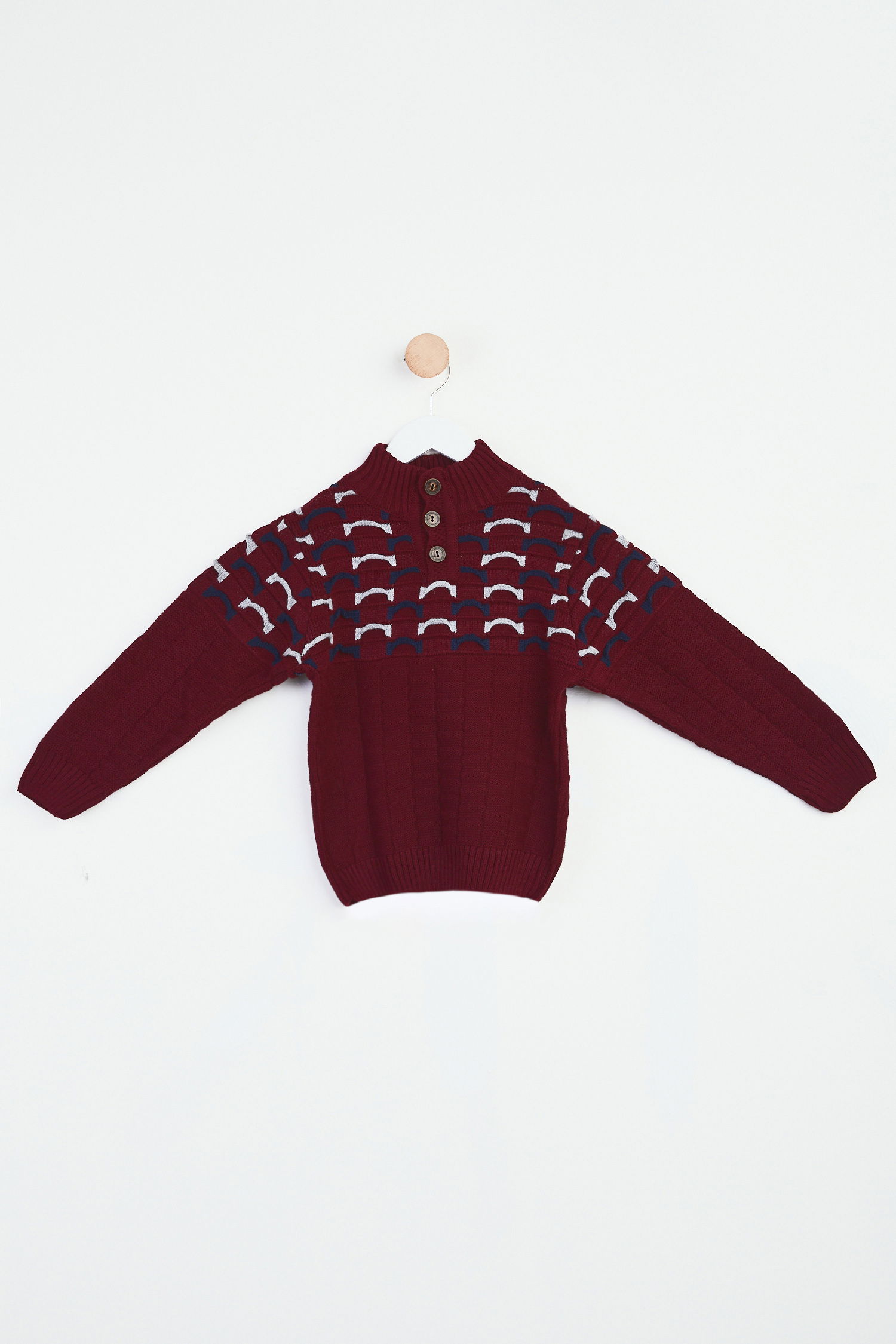 24097-BORDO Çocuk Kazak - 1