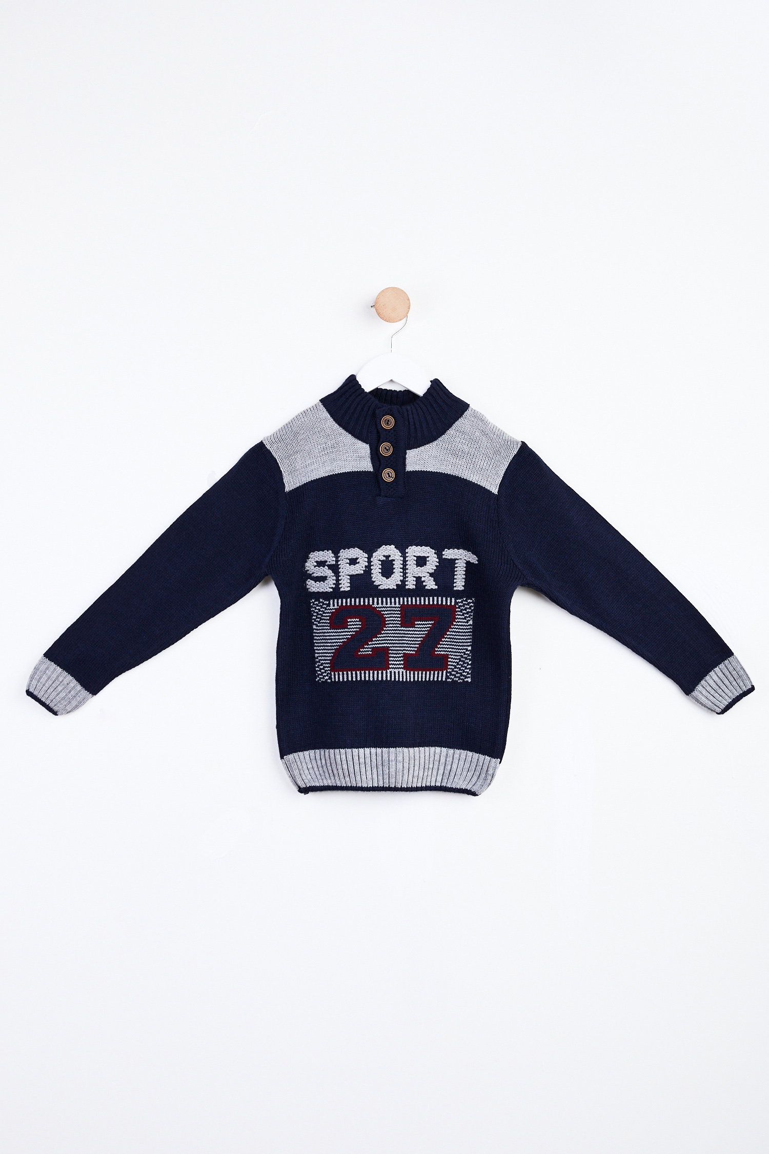 24101-LACIVERT Çocuk Kazak - 1