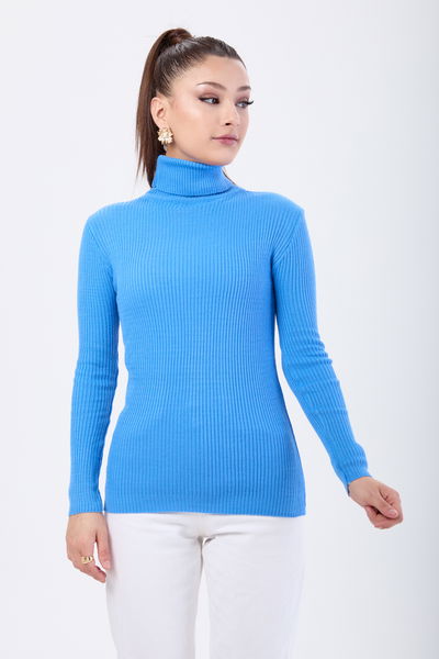 24105-MAVI Boğazlı Triko Body 