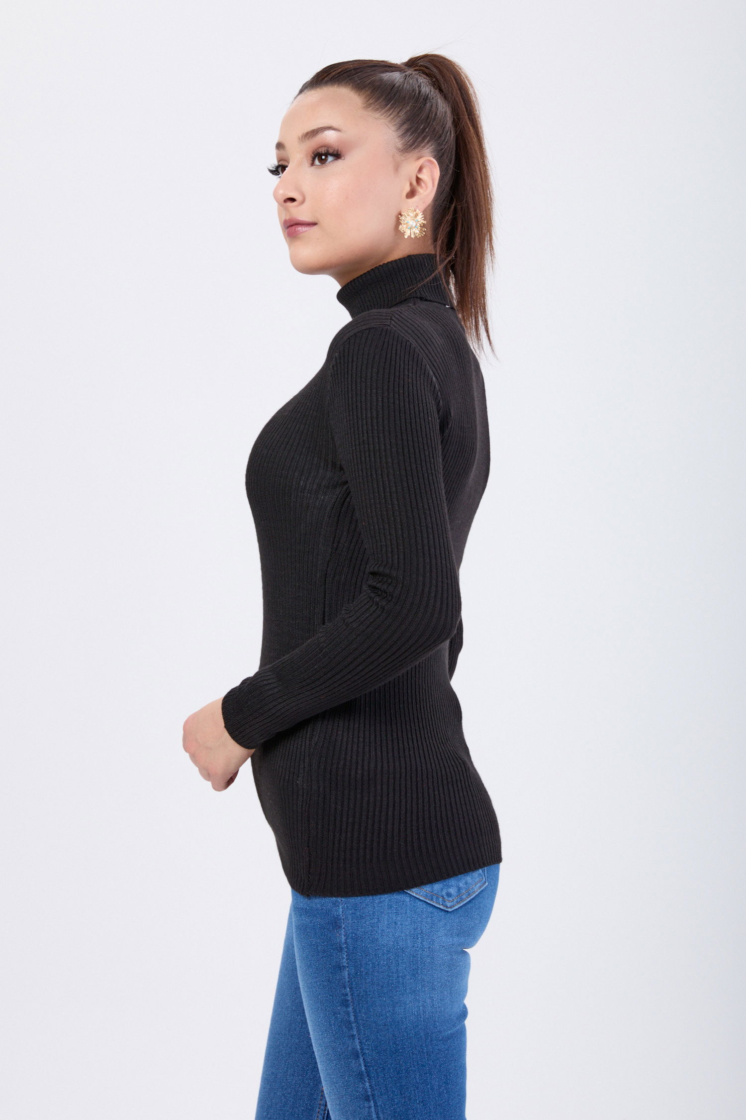 24105-SIYAH Boğazlı Triko Body - 2