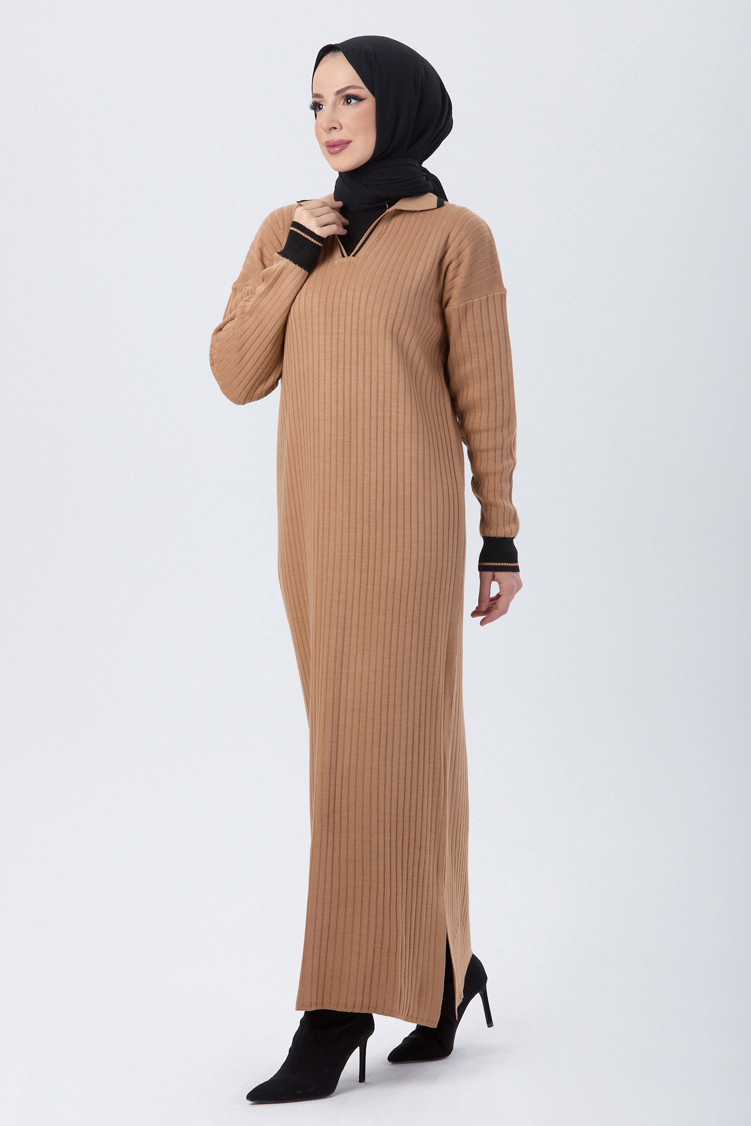 24117-TABA Triko Elbise - 2