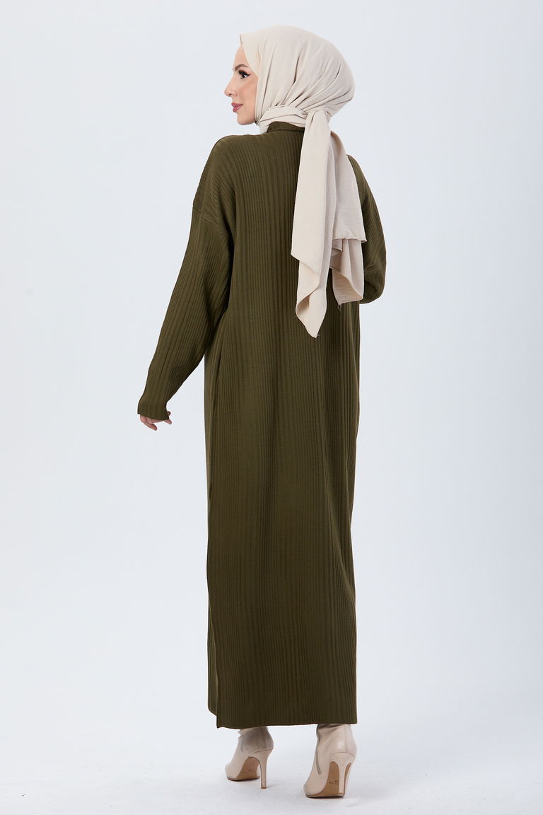 24119-HAKI Triko Elbise - TOFİSA