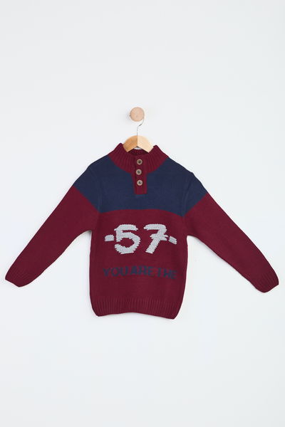 Erkek Çocuk Bordo Kazak - 24122 