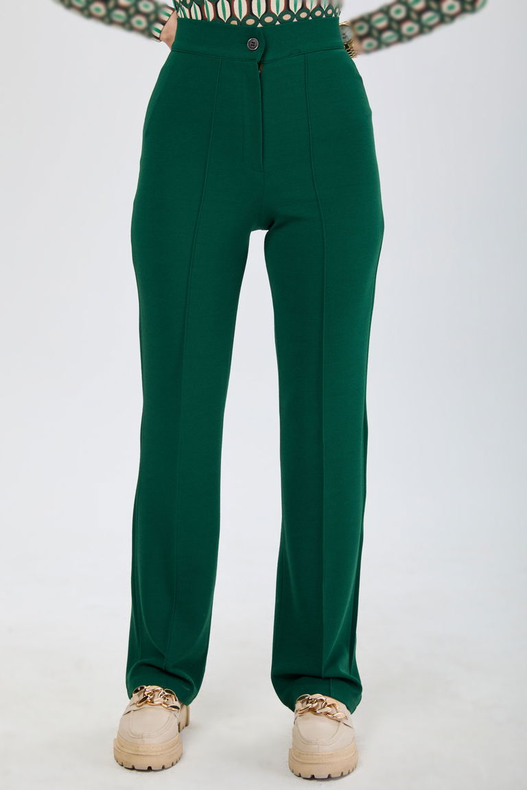 24127-ZUMRUT Yüksek Bel Bol Paça Pantolon - TOFİSA