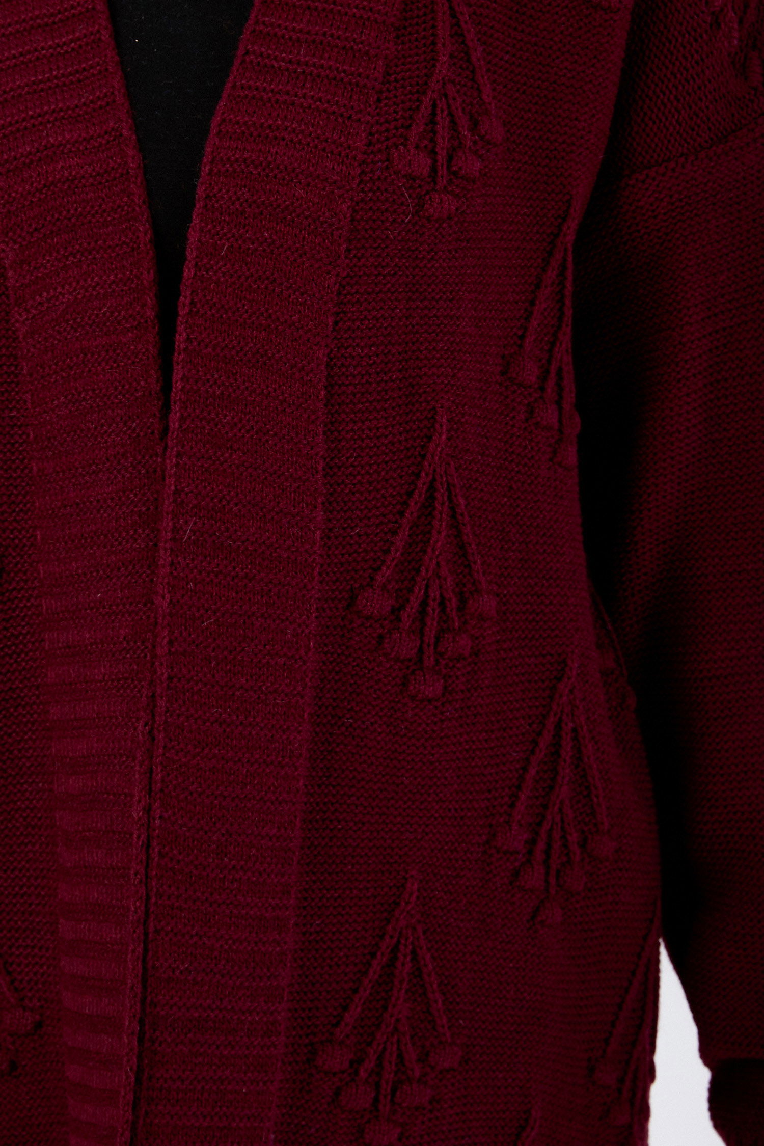 24143-BORDO Triko Hırka - 4