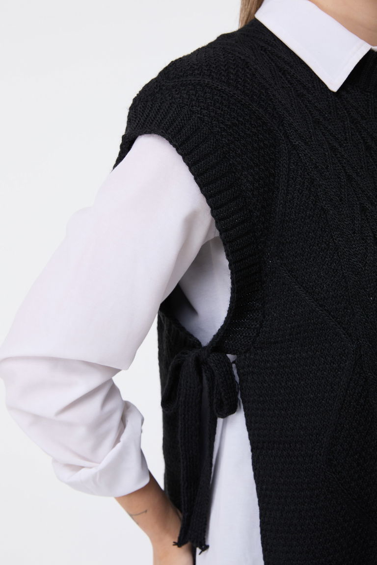 Triko Süveter D1 Siyah - 24144 - TOFİSA