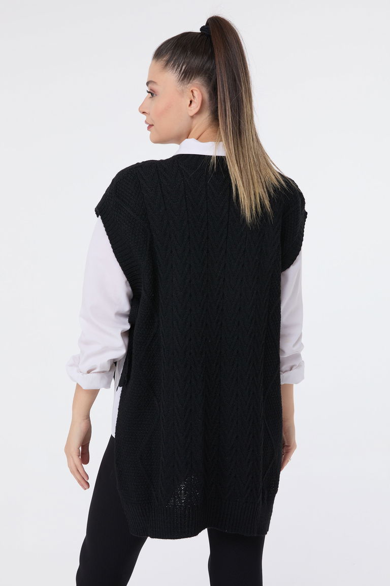 Triko Süveter D1 Siyah - 24144 - TOFİSA