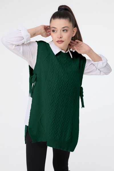 24144-YESIL Triko Süveter 