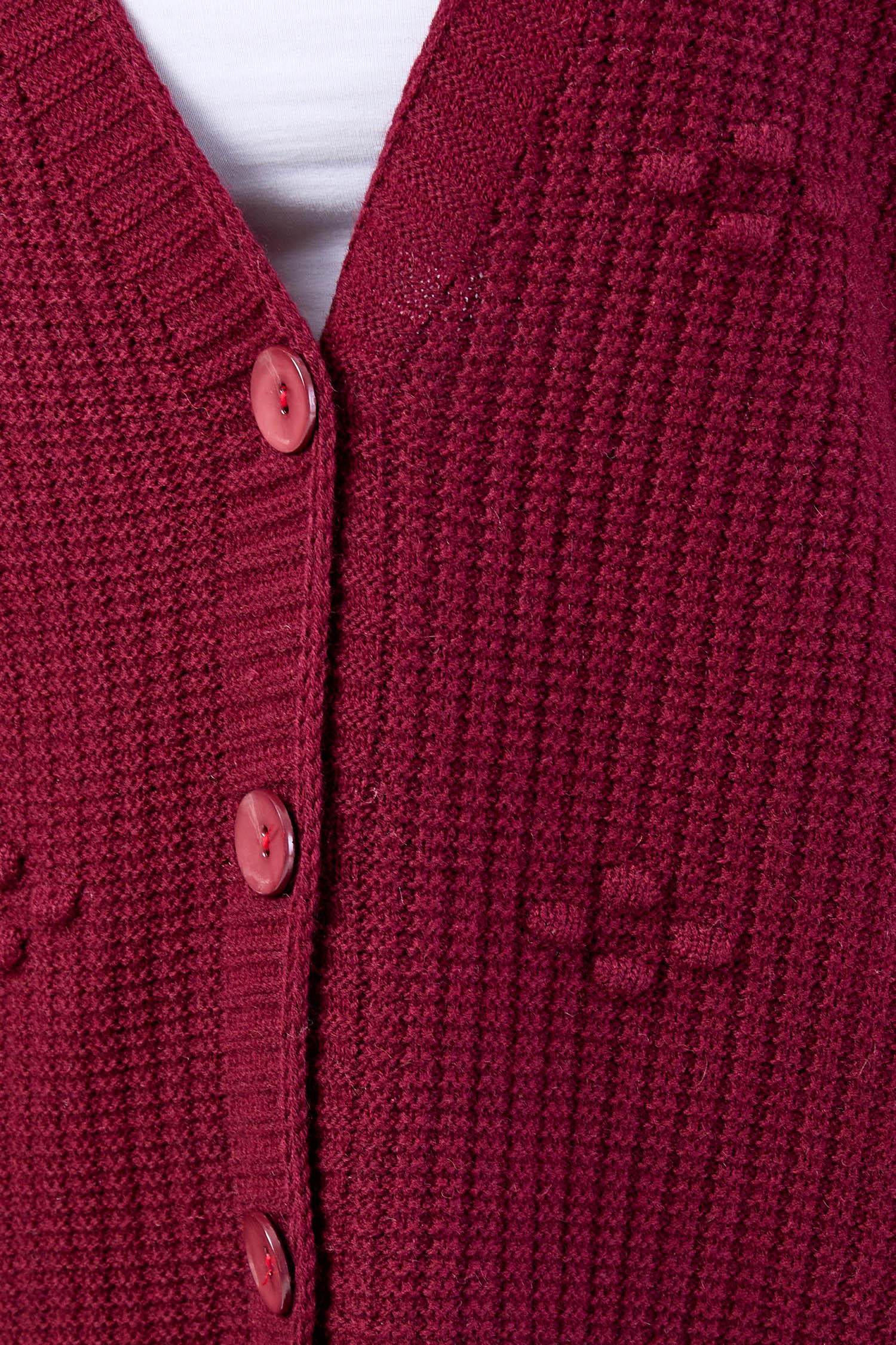 24145-BORDO Triko Hırka - 4