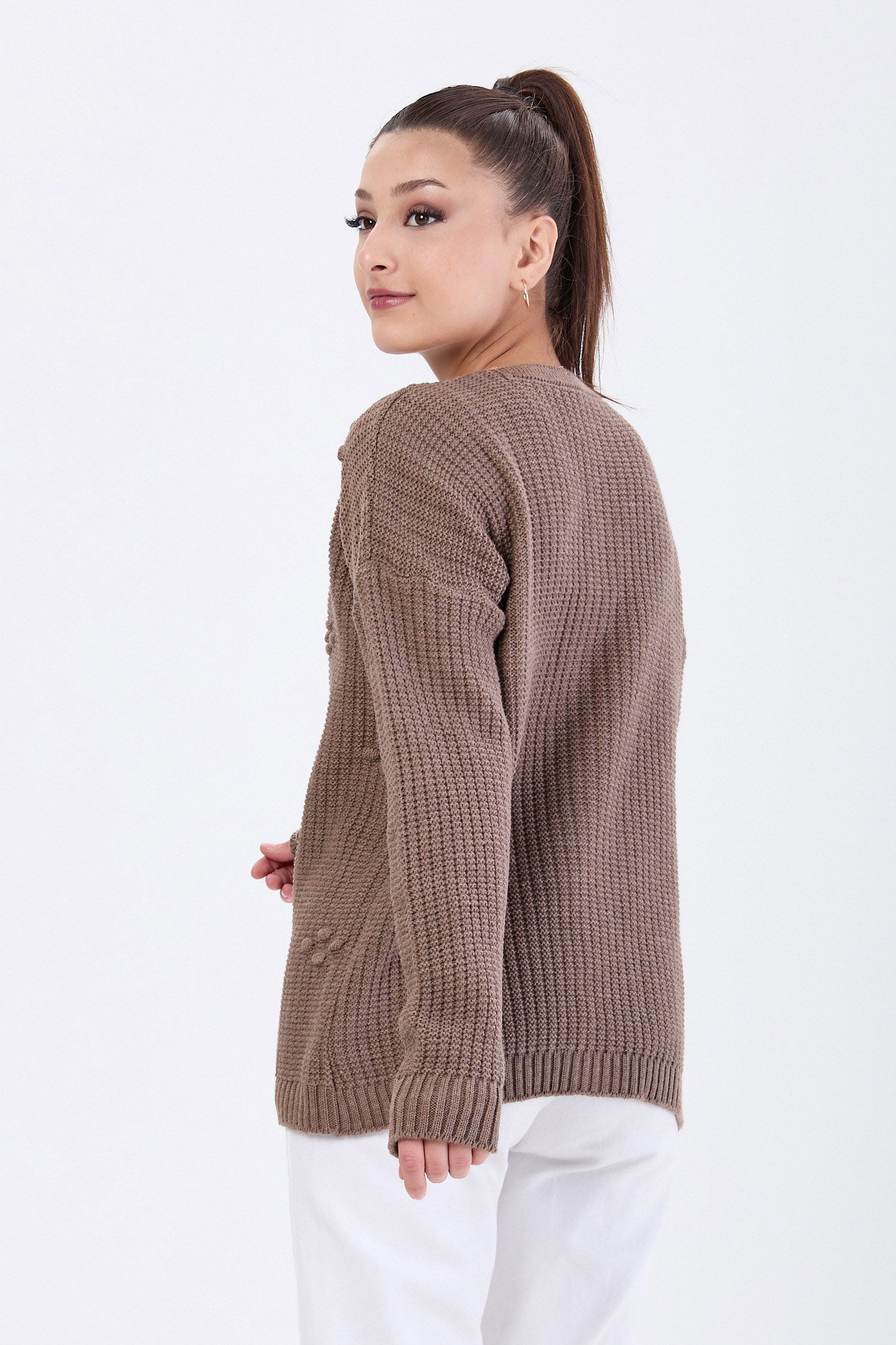 Triko Hırka Kahve - 24145 - 5