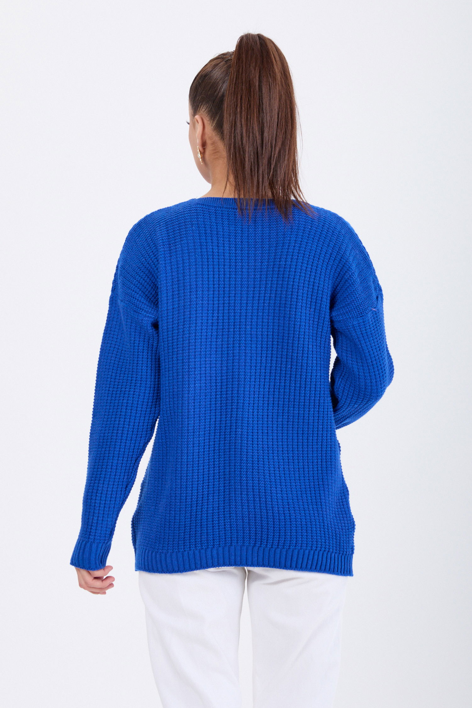 Triko Hırka Saks - 24145 - 5