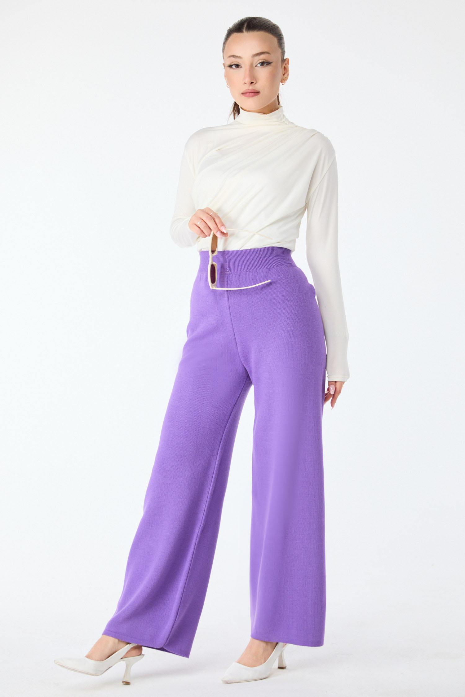 24160-MOR Triko Pantolon - 1