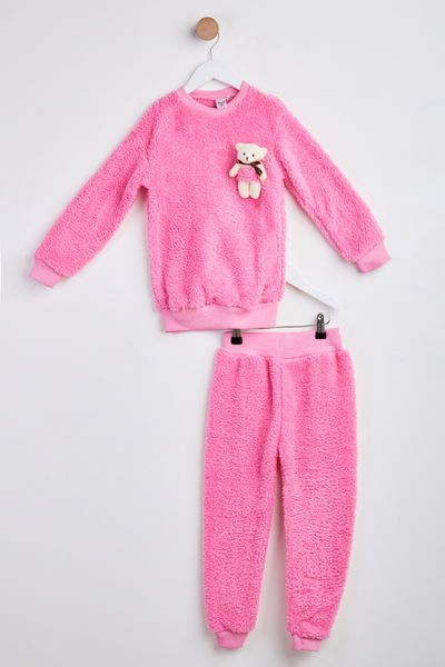 24223-PEMBE Peluş Çocuk Takım 