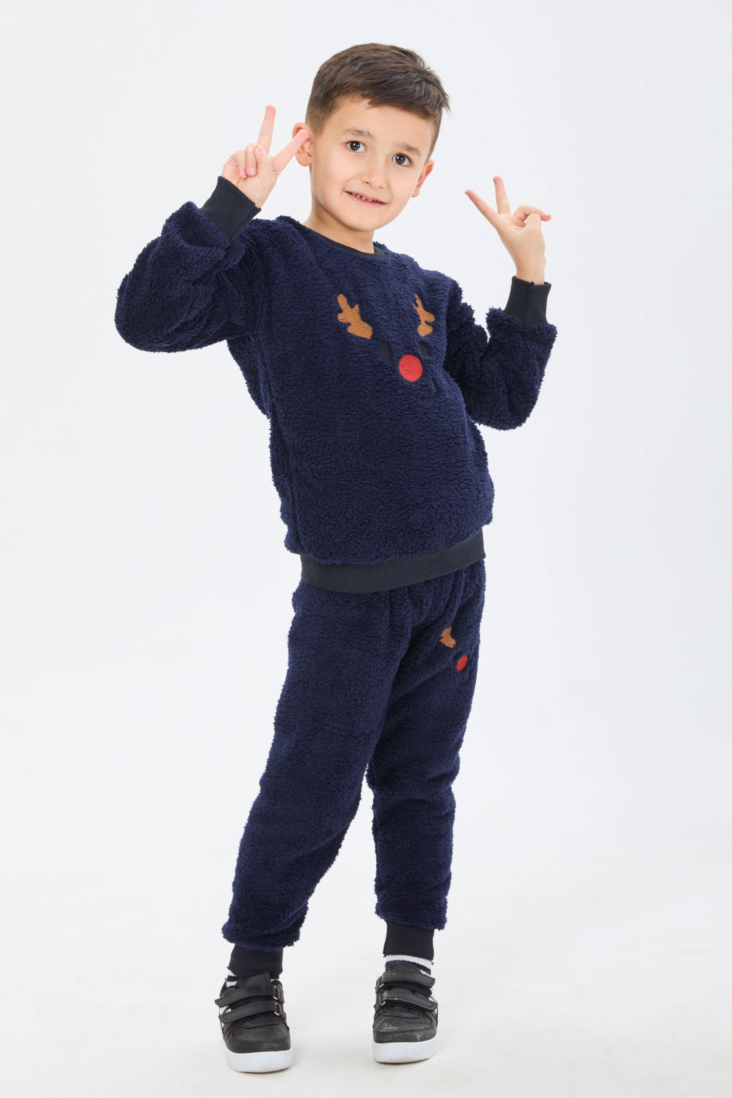 24224-LACIVERT Peluş Çocuk Takım - 4