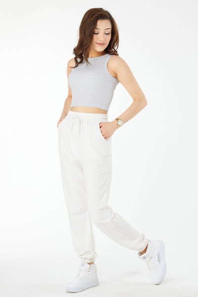 Kısa Kollu Crop Gri - 24438 