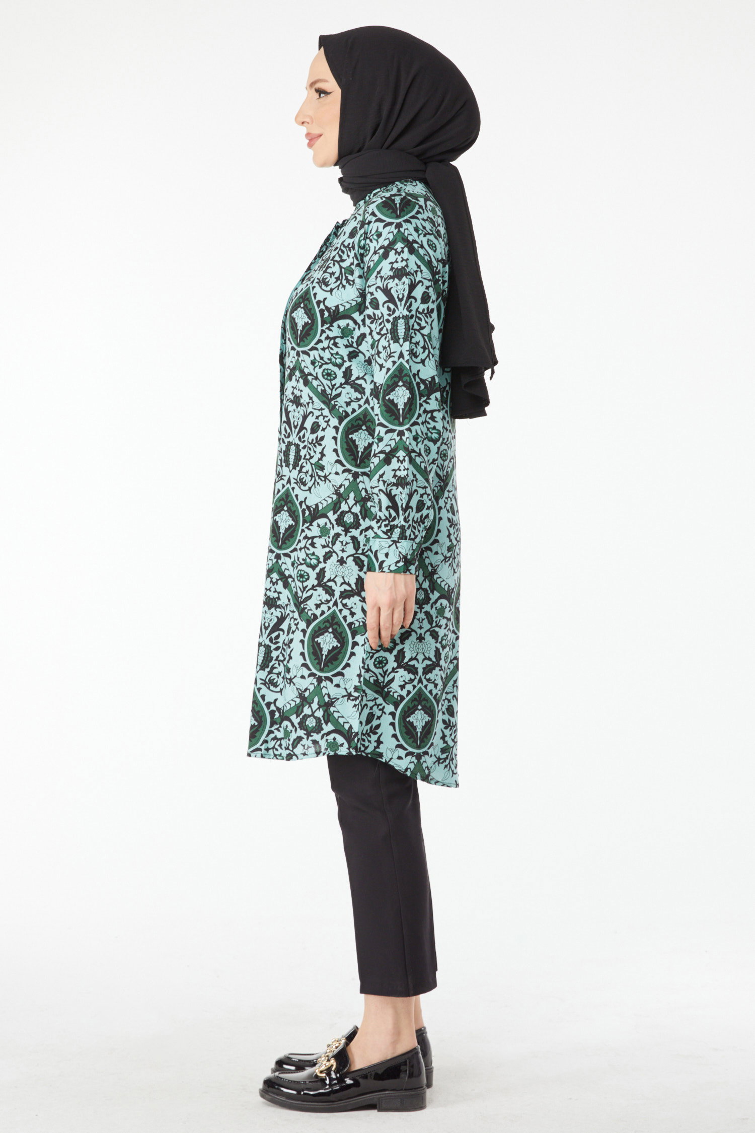 Desenli Tunik Mint - 24502 - 3