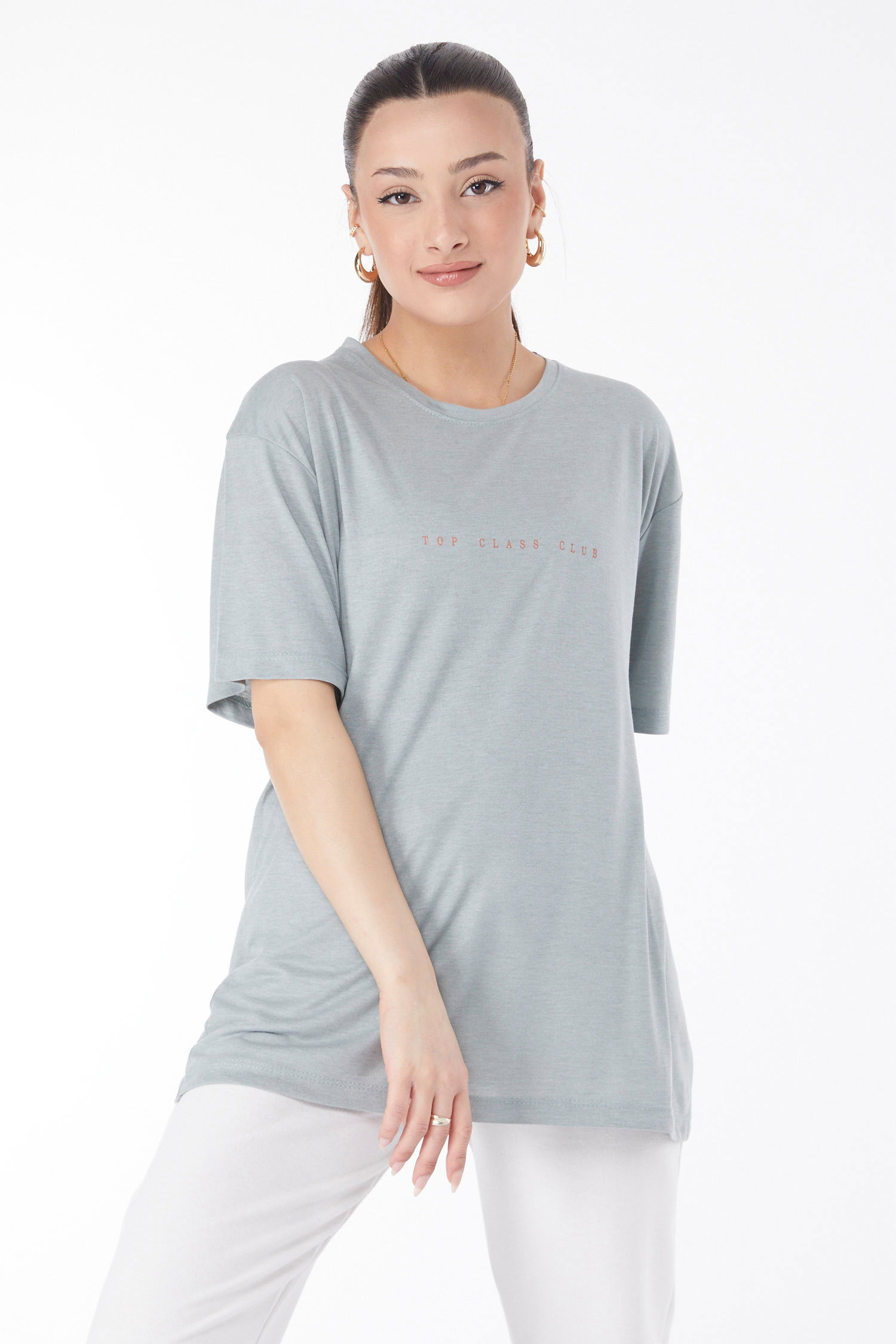 Kısa Kollu Baskılı T-shirt Mint - 24630 - 1