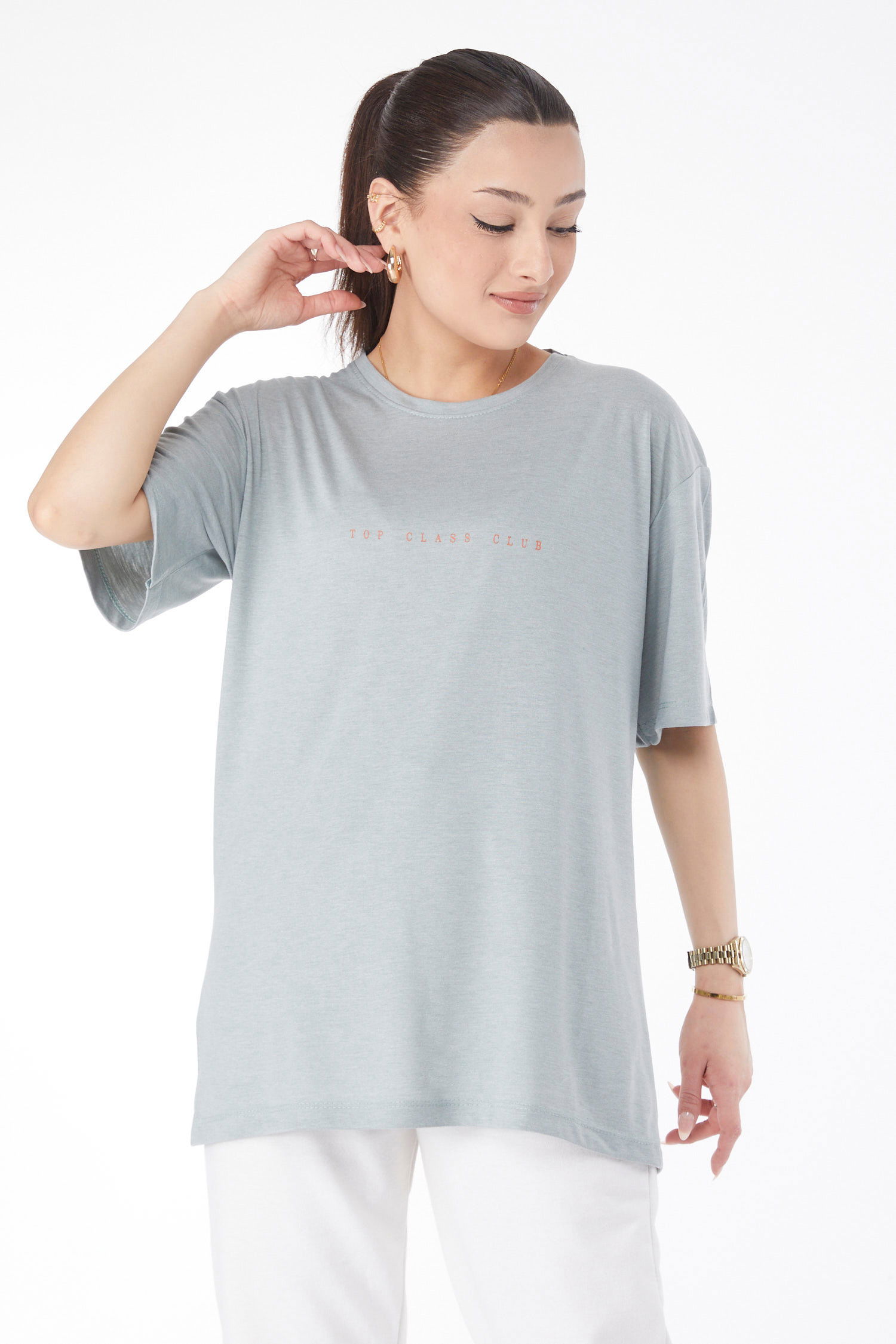 Kısa Kollu Baskılı T-shirt Mint - 24630 - 2