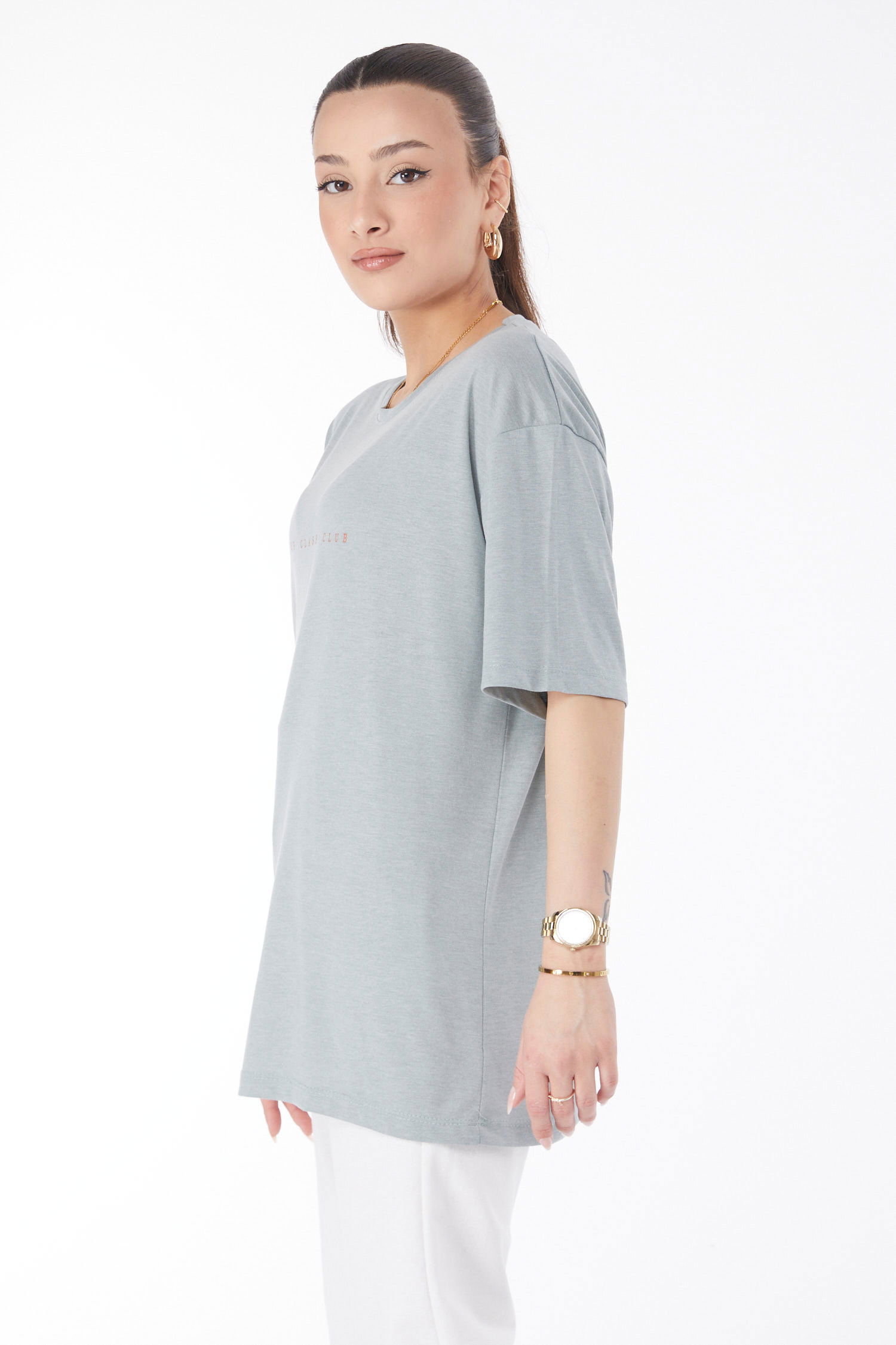 Kısa Kollu Baskılı T-shirt Mint - 24630 - 4