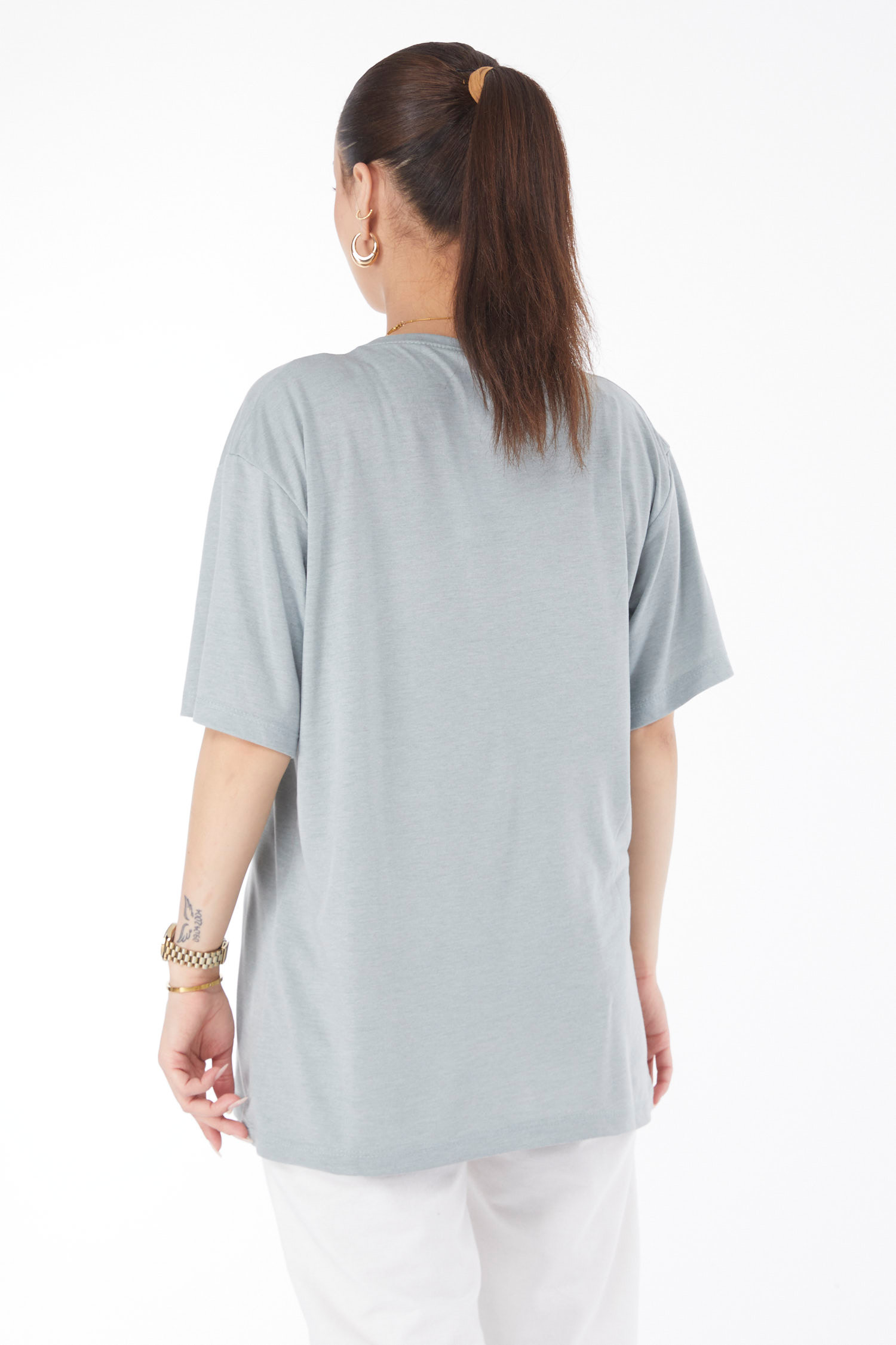 Kısa Kollu Baskılı T-shirt Mint - 24630 - 5