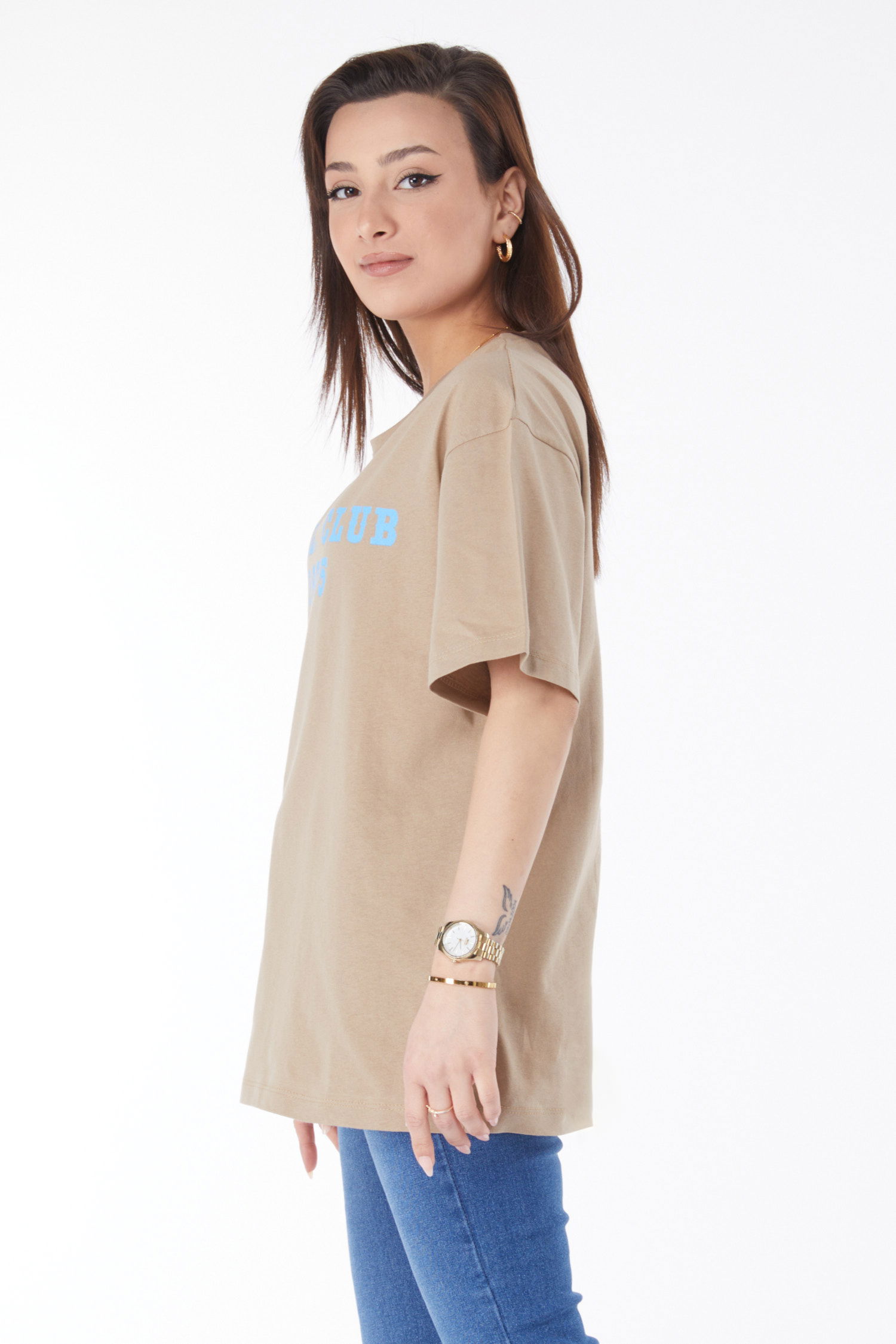 24644-VIZON Bisiklet Yaka Kısa Kollu Baskılı T-shirt - 4