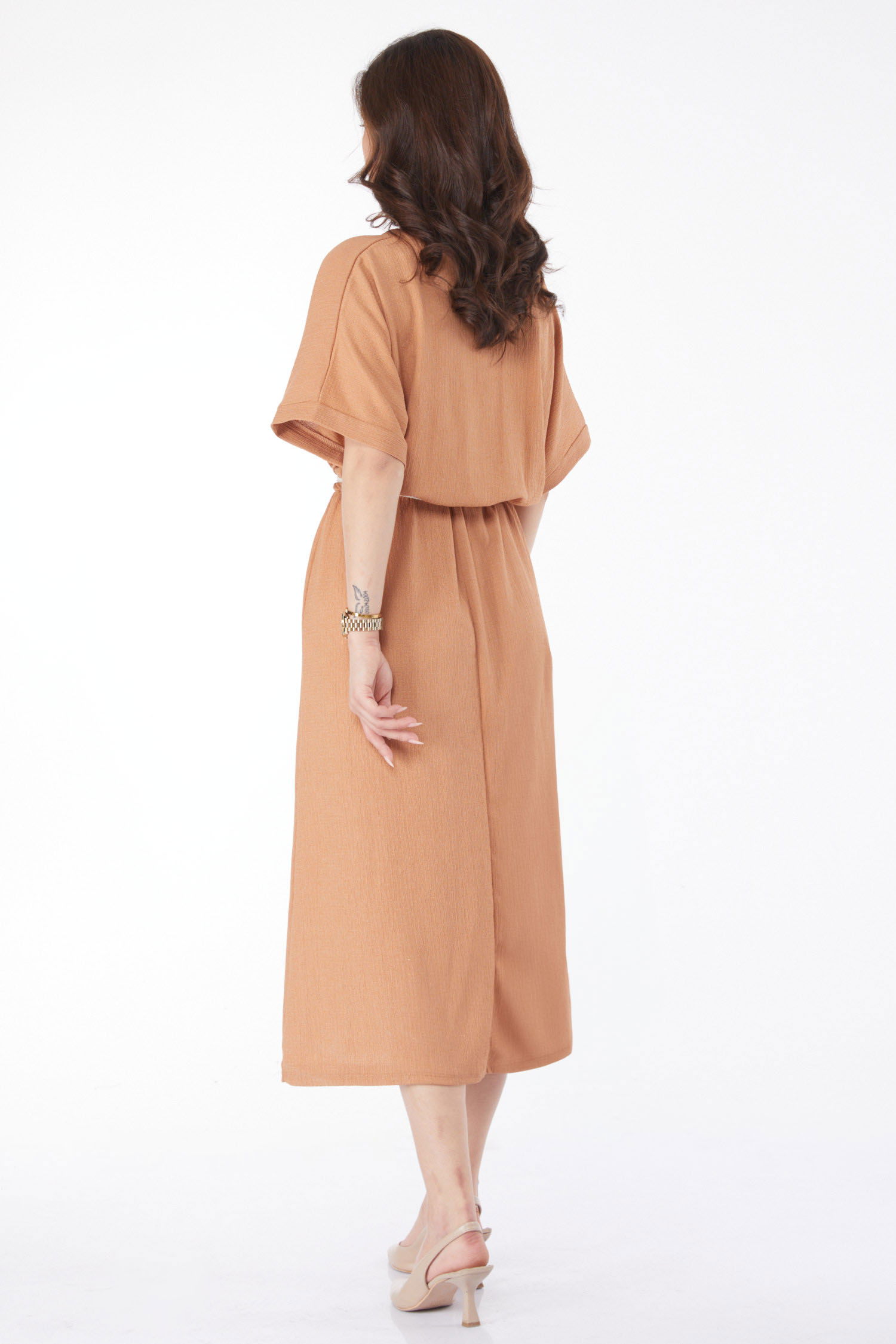 24660-VIZON Kemerli Elbise - 6