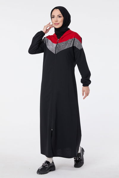 3088-SIYAH-KIRMIZI Ferace 