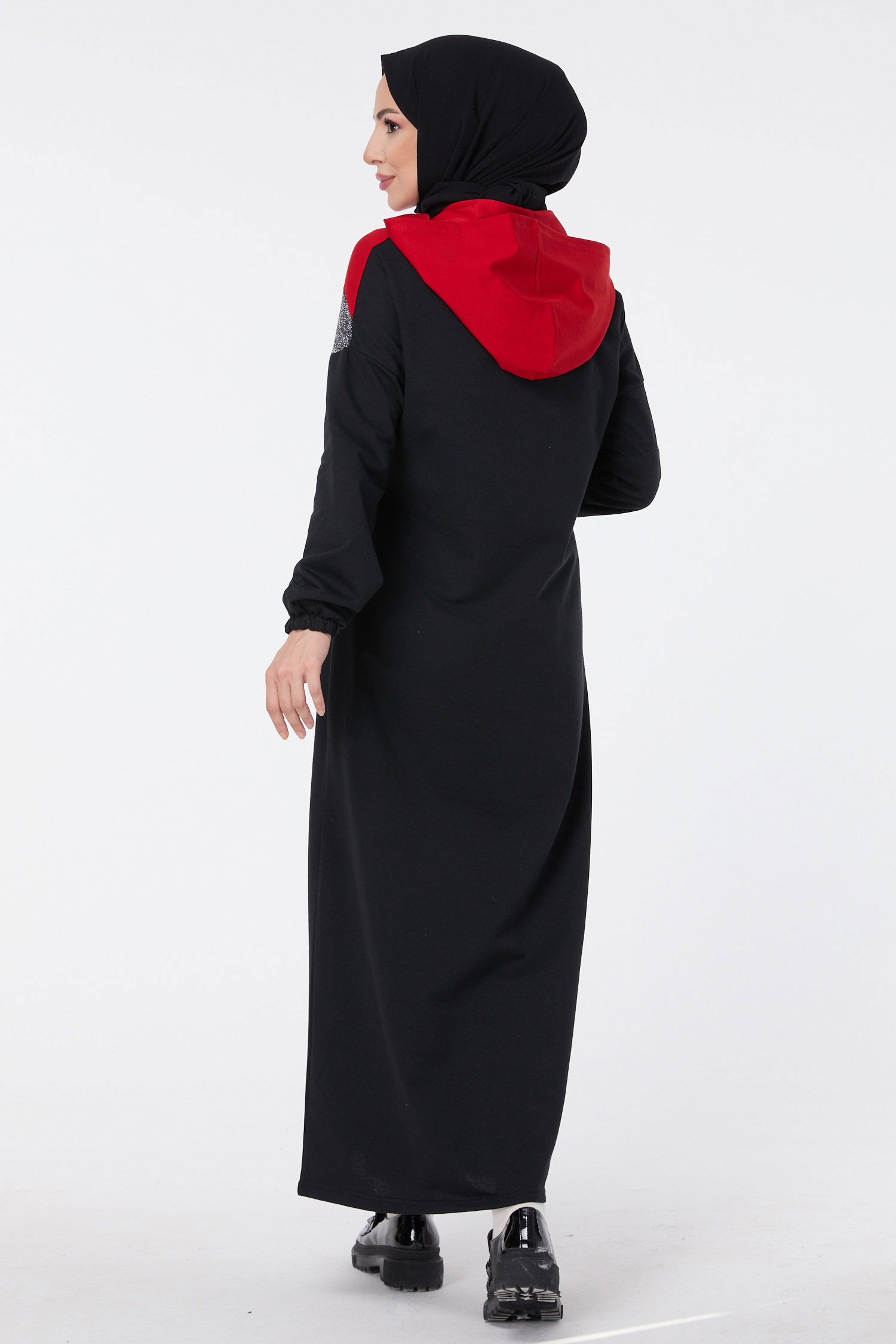3088-SIYAH-KIRMIZI Ferace - 6