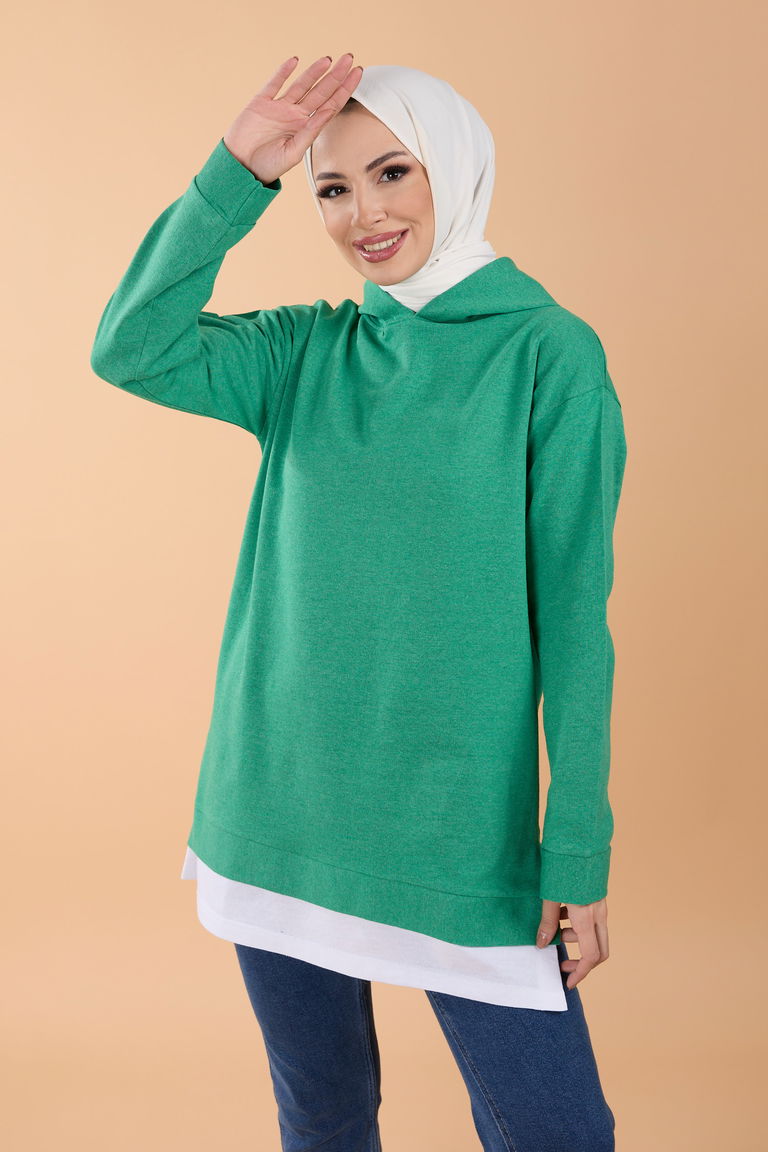 3423-YESIL SWEAT - TOFİSA