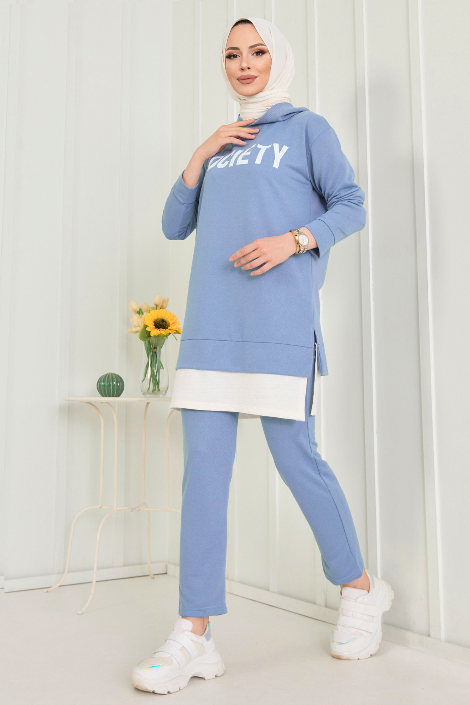 3553-INDIGO TUNIK PANTOLON - 5