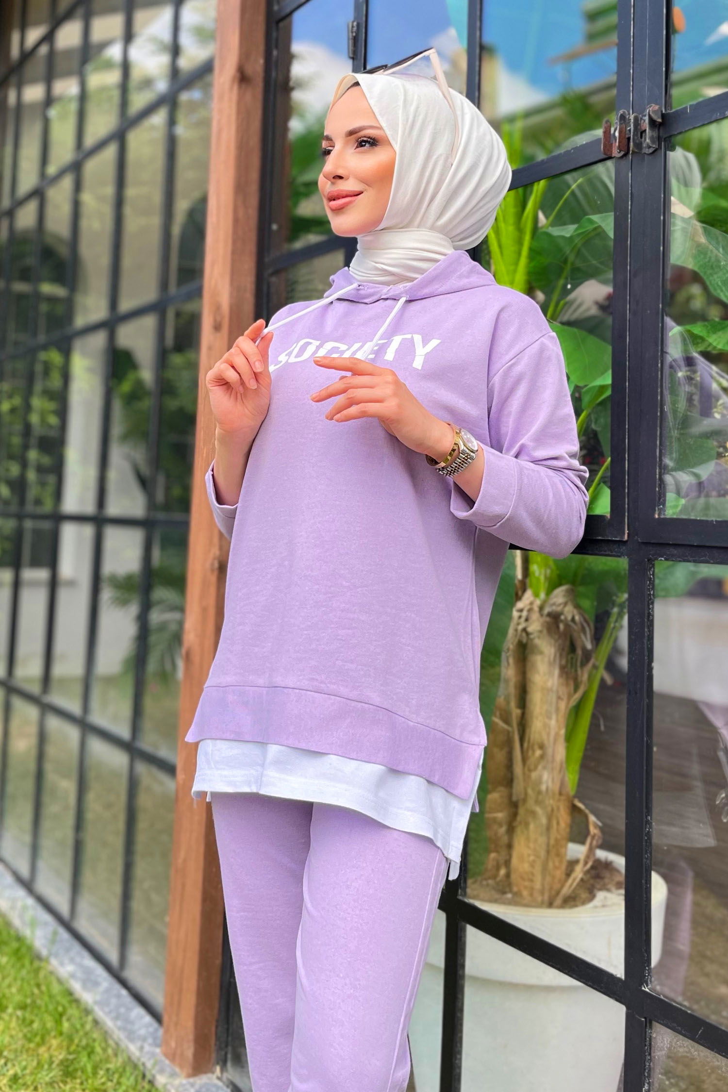 3553-LILA TUNIK PANTOLON - 2