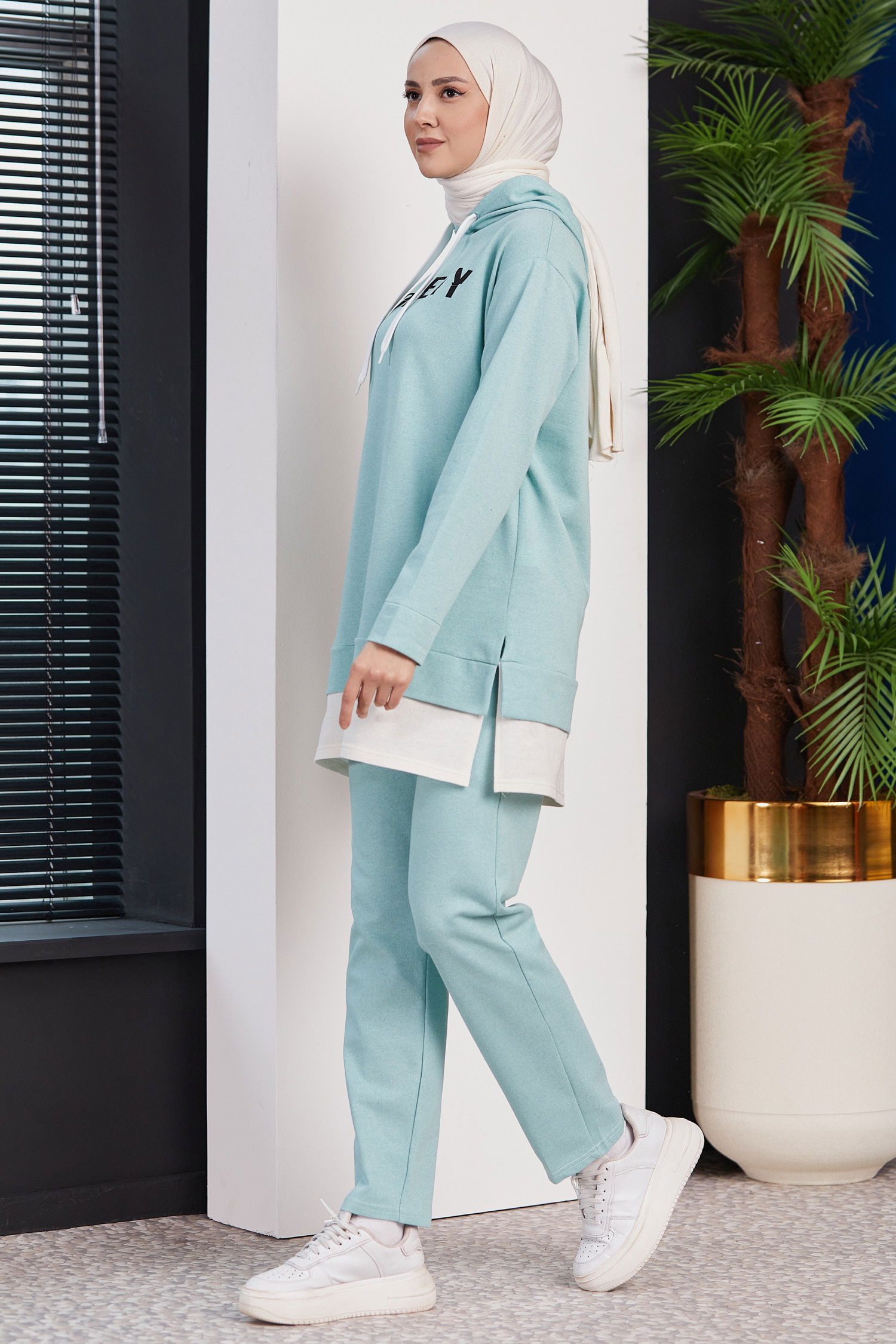 3553-MINT Tunık + Pantolon - 3