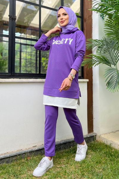 3553-MOR TUNIK PANTOLON 