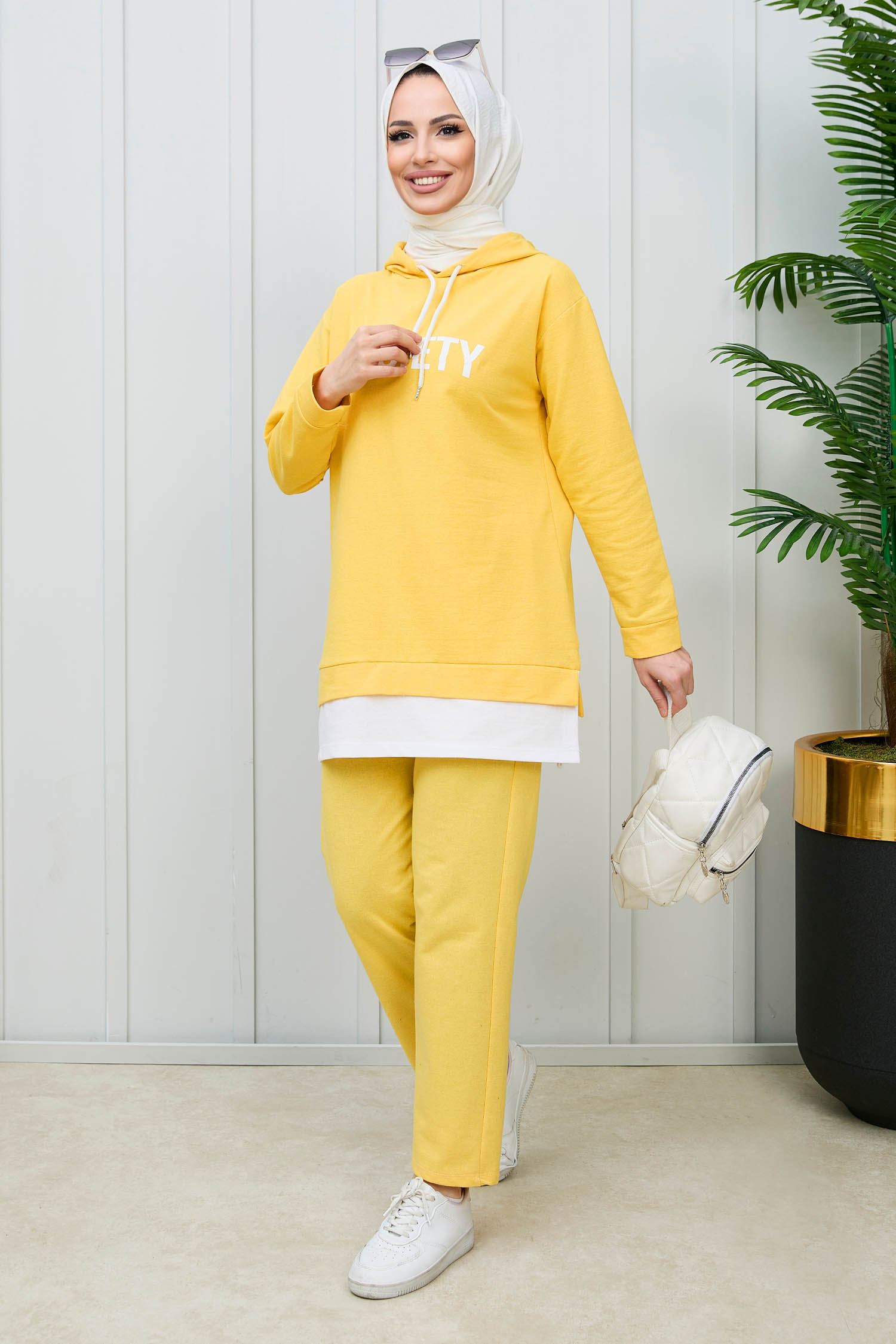 3553-SARI TUNIK PANTOLON - 4