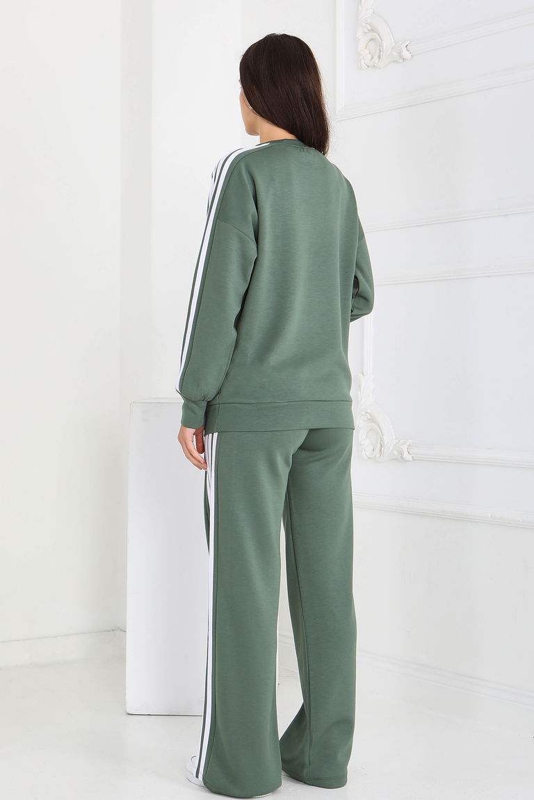 4 Şerit Detaylı Modal İkili Takım - 27871-HAKI - TOFİSA