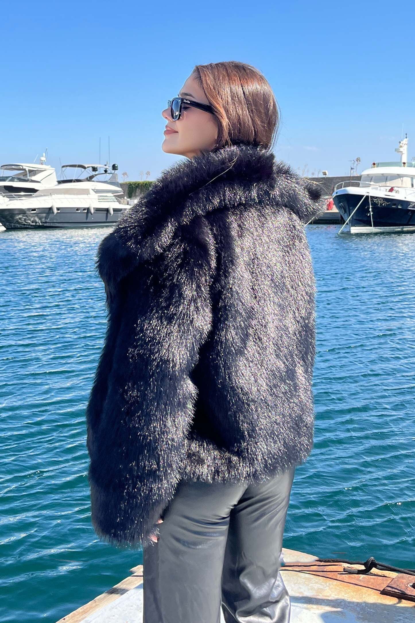 Ara boy Lolita Kürk Mont - 27809-SIYAH - 7