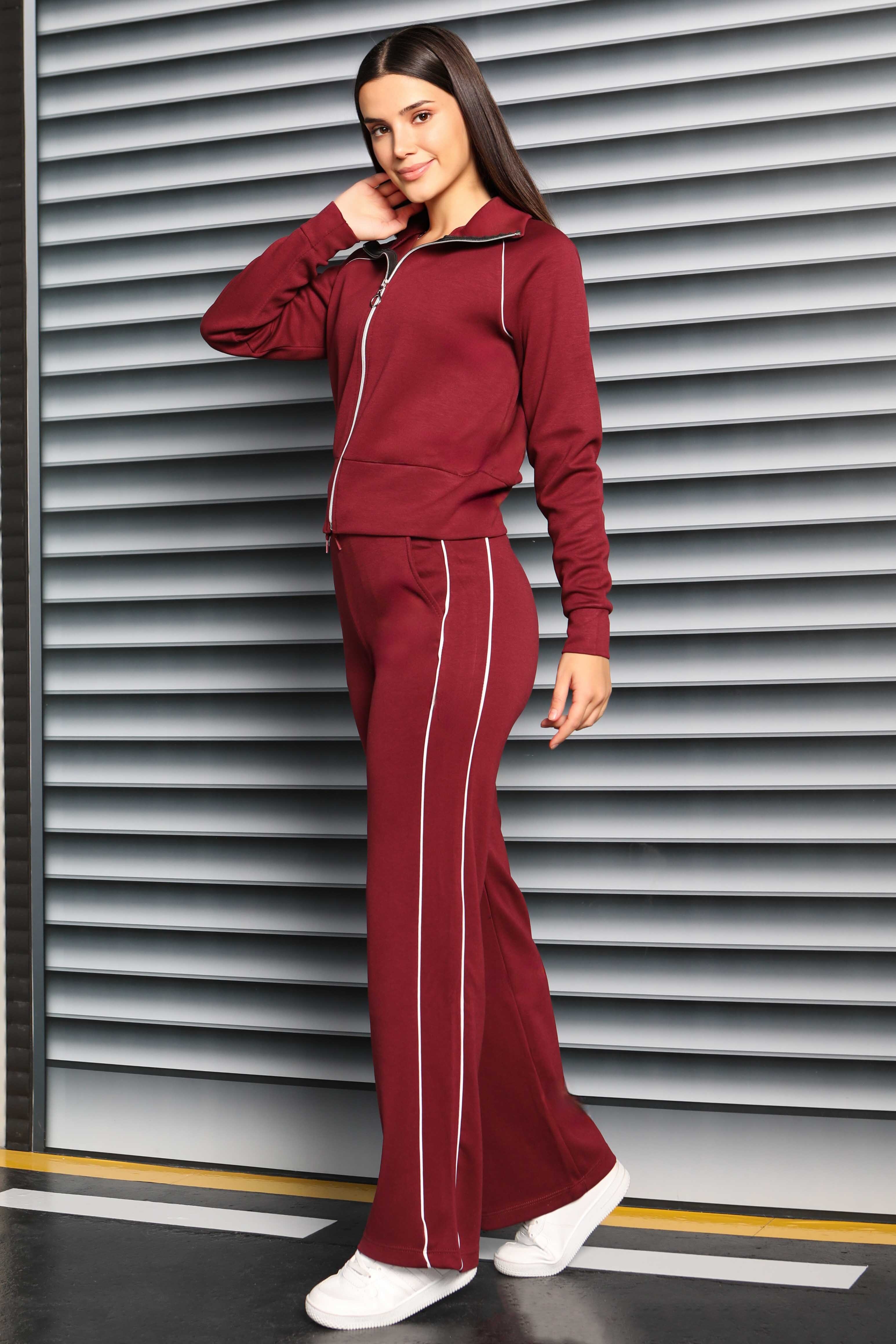 Ara garnili Modal İkili Takım - 27877-BORDO - 4