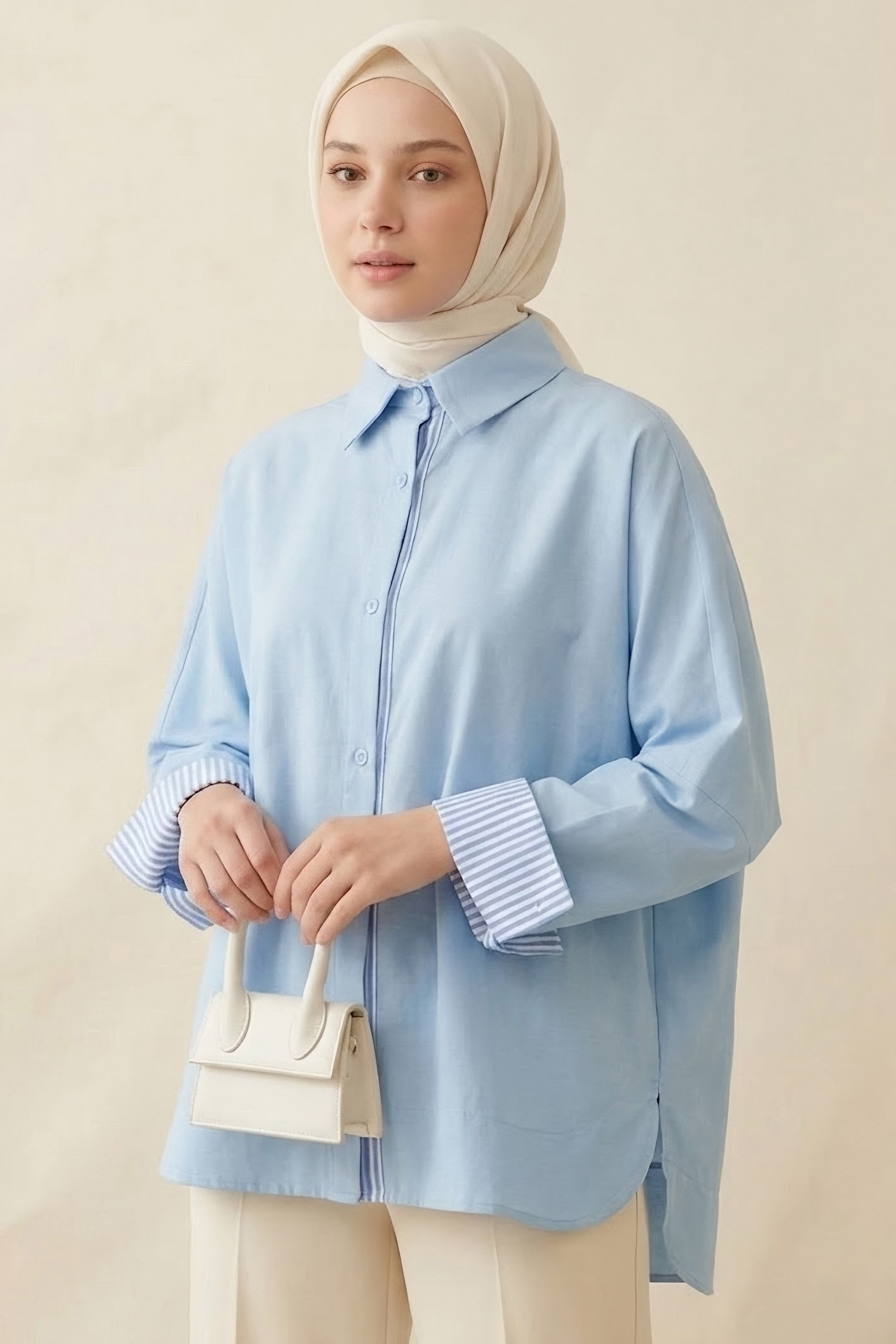 Arkası Roba Detaylı Tunik Bebe Mavi - 28727-BEBE-MAVI - 2