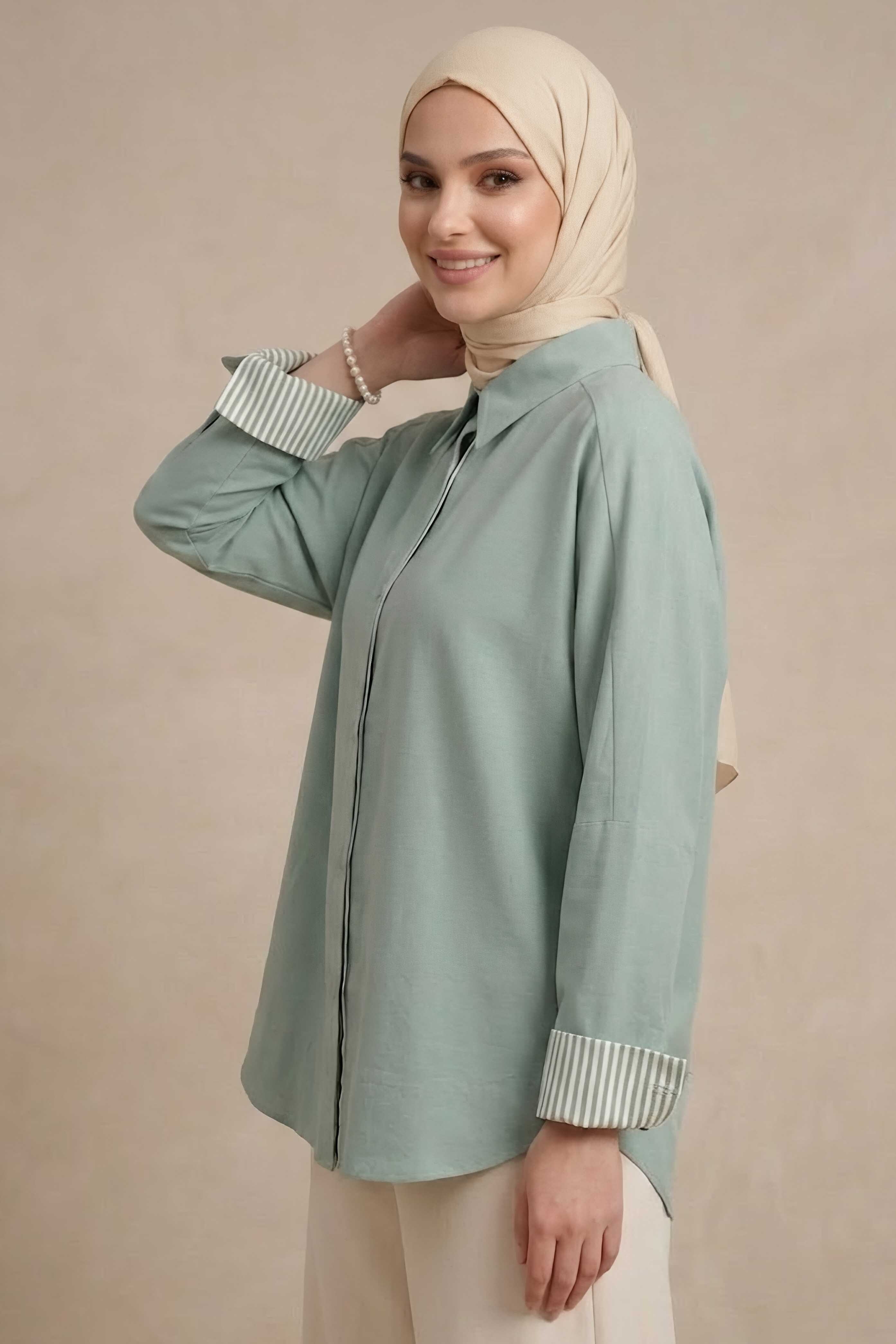Arkası Roba Detaylı Tunik Mint - 28727-MINT - 1