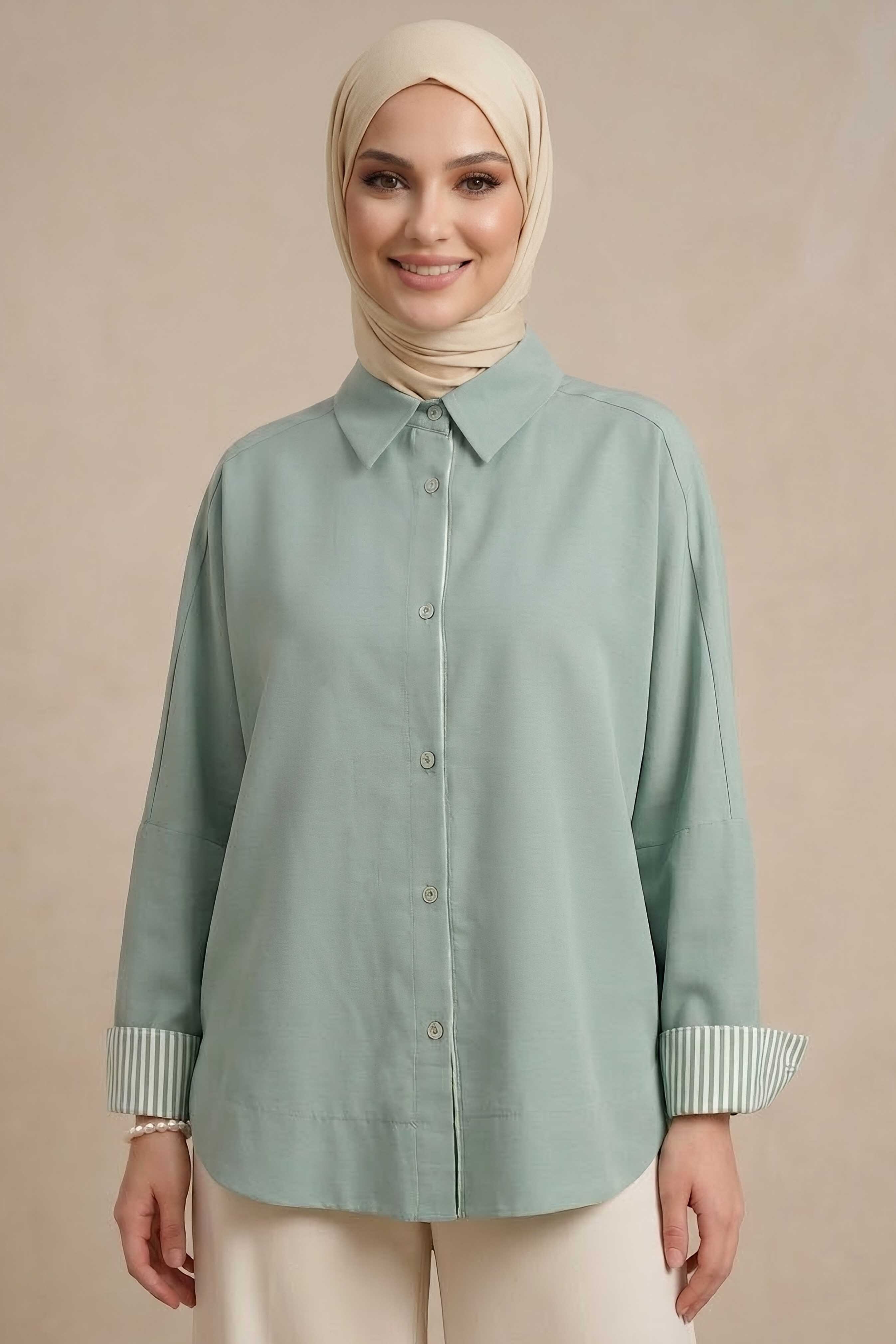 Arkası Roba Detaylı Tunik Mint - 28727-MINT - 2