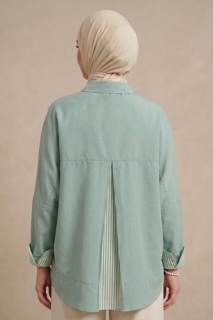 Arkası Roba Detaylı Tunik Mint - 28727-MINT - 3
