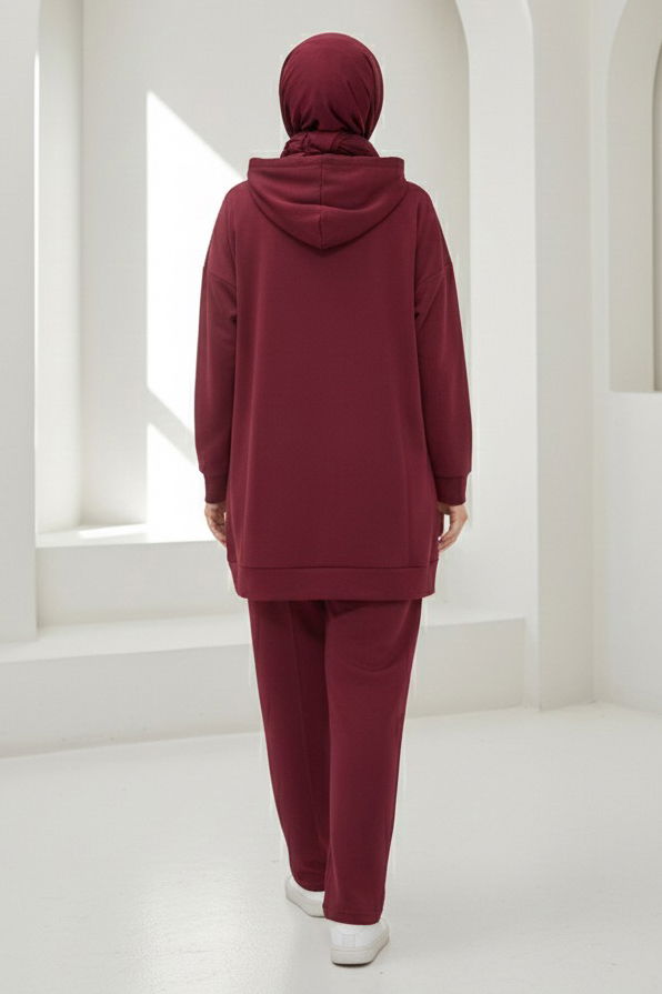 Armalı Çift Cepli Vortex İkili Takım - 27982-BORDO - 3