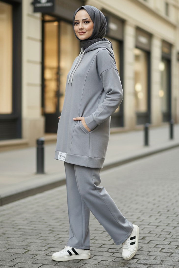 Armalı Çift Cepli Vortex İkili Takım - 27982-GRI - 2