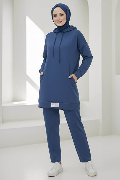 Armalı Çift Cepli Vortex İkili Takım - 27982-INDIGO 