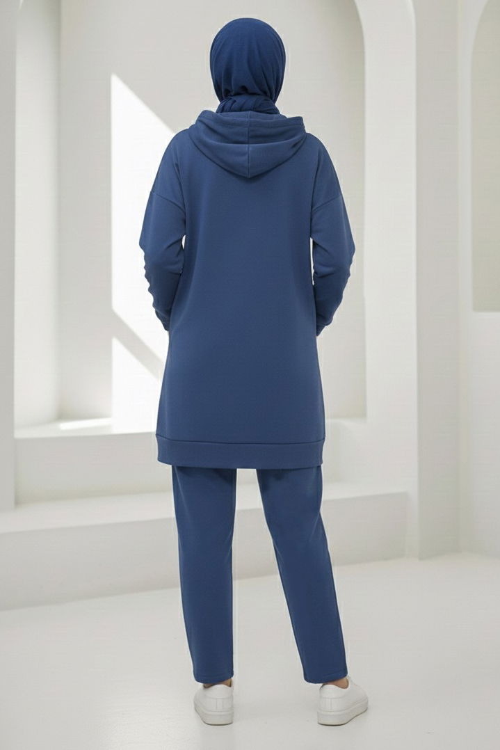 Armalı Çift Cepli Vortex İkili Takım - 27982-INDIGO - TOFİSA