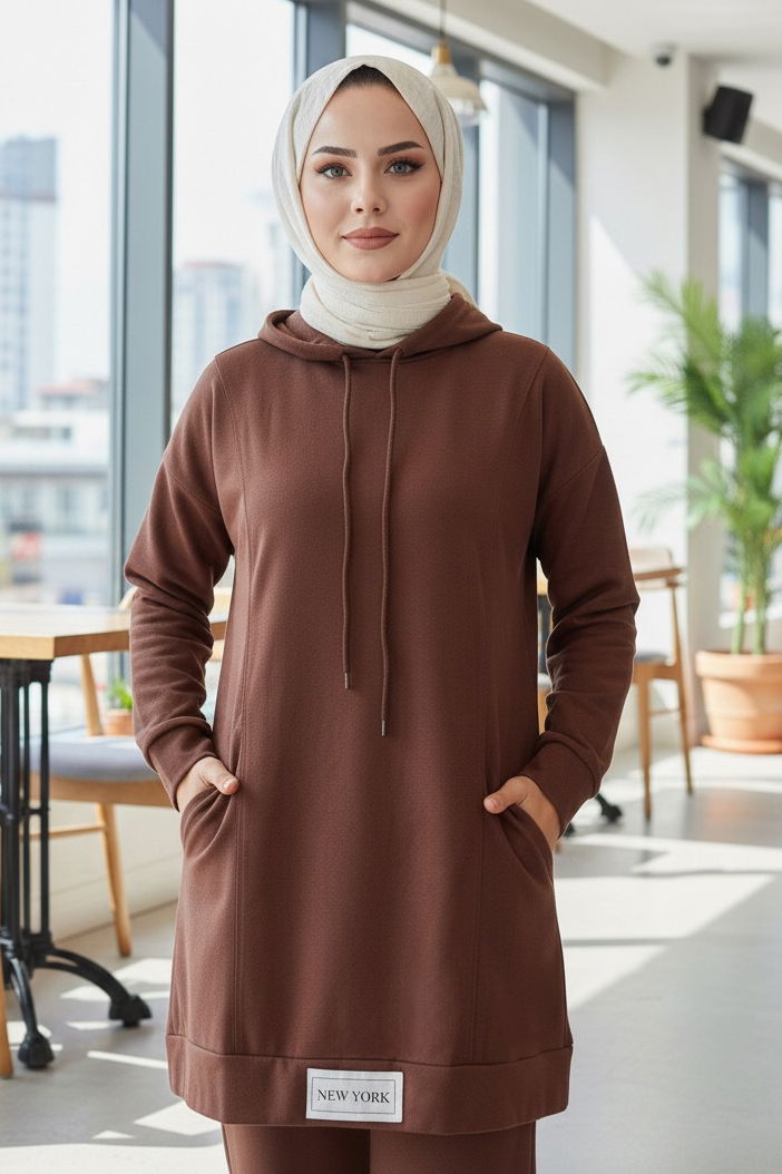 Armalı Çift Cepli Vortex İkili Takım - 27982-KAHVE - TOFİSA