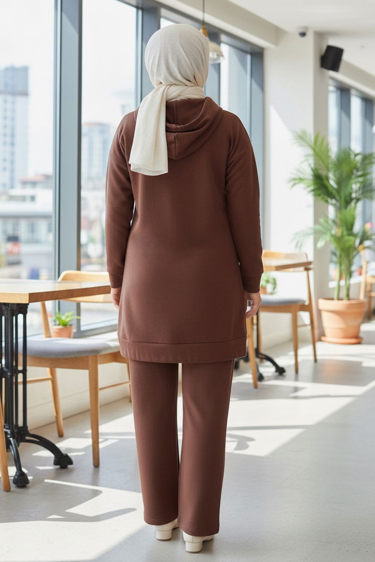 Armalı Çift Cepli Vortex İkili Takım - 27982-KAHVE - TOFİSA