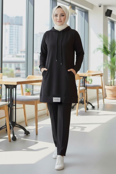 Armalı Çift Cepli Vortex İkili Takım - 27982-SIYAH 