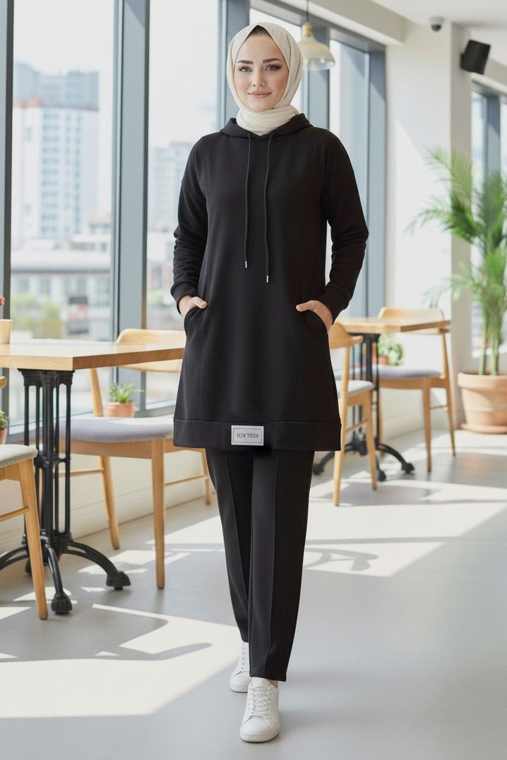 Armalı Çift Cepli Vortex İkili Takım - 27982-SIYAH - TOFİSA