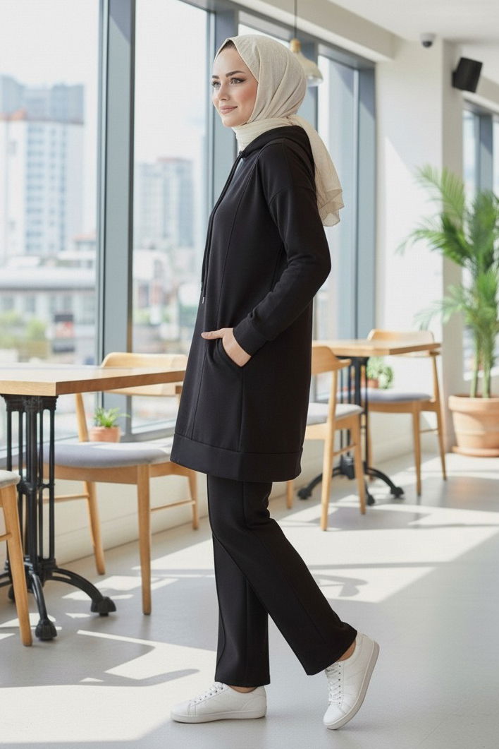 Armalı Çift Cepli Vortex İkili Takım - 27982-SIYAH - 2